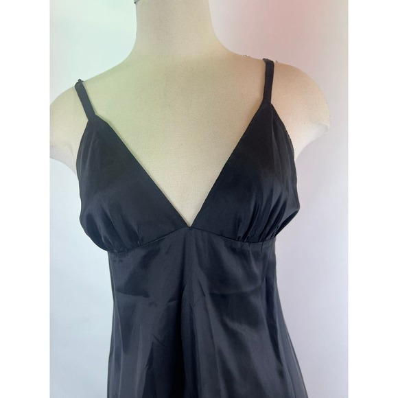 RARE Vintage 1970s Valerie Parr 100% Silk Black Floral Gown‎ - Picture 11 of 12